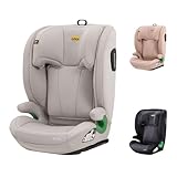 i-Size R129 Kinderautositz für 3,5 bis 12 Jahre (100-150 cm), Mit verstellbarer Rückenlehne, Kopfstütze, Seitenaufprallschutz,léger, Rehausseur Isofix (Grau, Sicherheit)