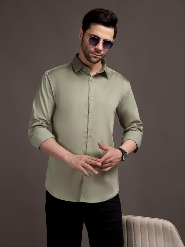 Image of The Stripp & Co Men's Full Sleeve Cotton Solid Shirt | Regular Fit Casual | Soft & Breathable Fabric | Button-Down Collared Formal,& Office Wear | Everyday Shirt | Sizes M to 2XL