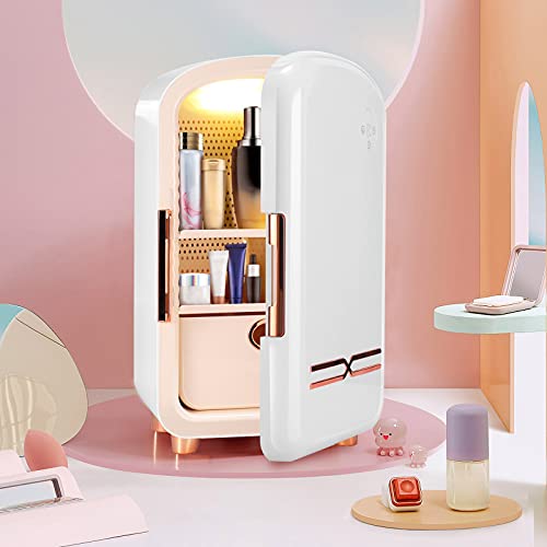 KOSIEJINN Mini Frigo Cosmetique 12L Beauté Frigo Mini Frigo de Chambre Pour les bureaux, les dortoirs étudiants et les chambres RéFrigéRateur CosméTique Personnel ConçU Pour Femmes (White) Cover