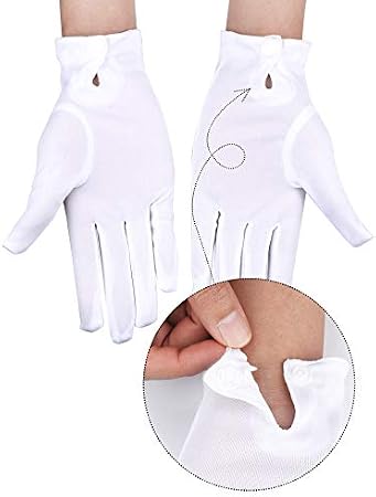 SATINIOR 6 Pairs White Gloves for Men Usher Pallbearer Parade Nylon Costume Gloves for Funeral Formal Cosplay Party