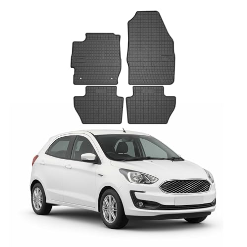 Tapis de Sol Compatible avec Ford Ka+ 2016-2021 Caoutchouc Noir