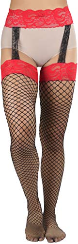 Image of ToBeInStyle Women's Attached Garter Belt Suspender Nylon Stocking Pantyhose
