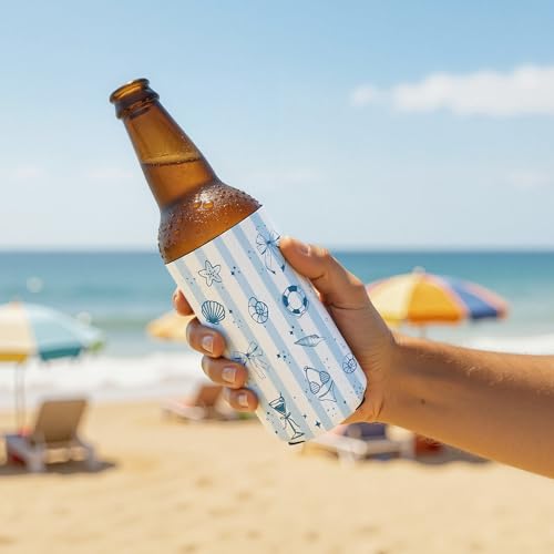 Image of Beach Blue Bachelorette Party Slim Can Cooler for 12oz Tall Can 12 Pack