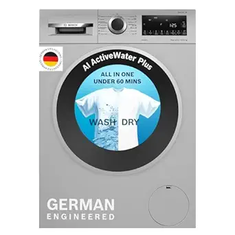 Bosch 10.5/6 KG Inverter Front Load Washer Dryer with LED TOUCH DISPLAY (WNA264U9IN,Silver)