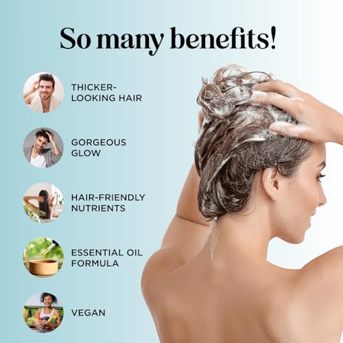 Image of Volumizing Biotin Shampoo for Thinning Hair - Invigorating Peppermint Shampoo for Fine Hair with Argan Coconut and Olive Oils - Vegan & Color Safe - Paraben Silicone & Sulfate Free (25 Fl Oz)