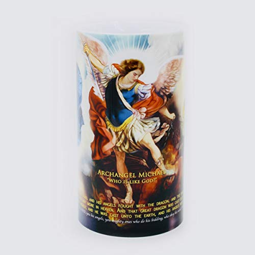 The Saints Collection Led Flameless 4" X 7" Prayer Candle (Archangel Raphael, Archangel Michael, Archangel Gabriel) #TOP3