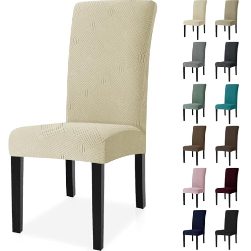 Ystyle Housse de Chaise 6 Pièces, Extensible Housse Chaise Salle à Manger, Universel Housse pour Chaise, Housses de Chaises Lavable, Moderne Couvre Chaise...