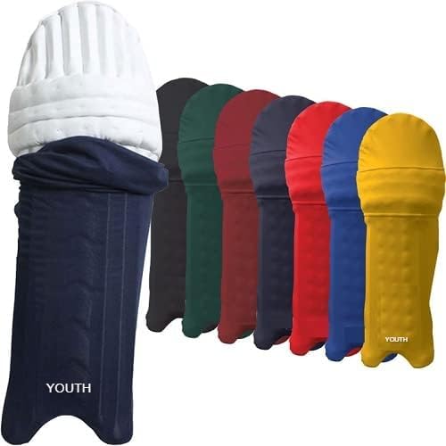 Image of Cricket Batting Pads Covers, Leg Guards Clads, Colored Pad Outer Skin || Protection from Ball Scratches and dust || Size-Youth || Age for 12-16 Years Old (Black)
