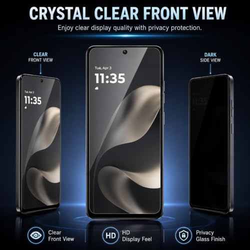 Image of FIRST MART Privacy Tempered Glass for Motorola G77 Power, 2 Pack | Anti-Spy 9H Screen Protector, Edge-to-Edge, Case-Friendly, Scratch Resistant, Bubble-Free