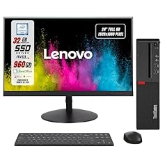 Lenovo Postazione Completa, Pc Desktop Intel i5-6th, Ram 32Gb SSD 1000Gb, Monitor 24" FHD Libre Office, Compreso di Mouse e Tastiera (Ricondizionato)