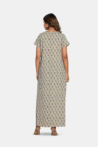 Image of NIHSAMAH Cotton Nighty for Women - Printed Stylish Night Gown, Comfortable Sleepwear Long Nightwear, Maxi