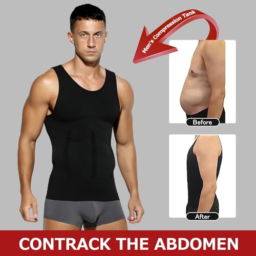 Casey Kevin Compression Shirt Men Sleeveless Gynecomastia Compression Shirt Undershirts Body Shaper Shapewear Slimming Vest 5