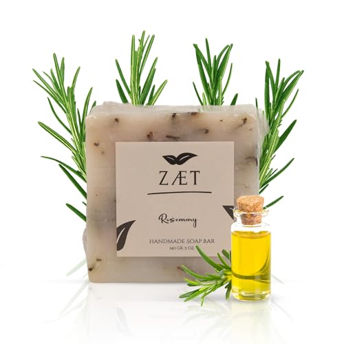 ZAET 2-Pack Rosemary Bar Soap – Made with Rosemary Leaves, Olive Oil and Coconut Oil - Handmade Soap Bar for Face, Body and Hands - Gently Cleanses and Hydrates All Skin Types- For Men and Women