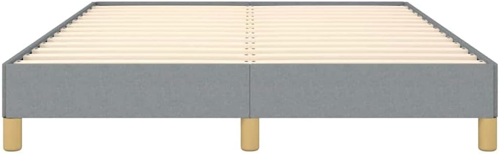 Light Gray Polyester Fabric Bed Frame Queen Size, Engineered Wood Platform with Sturdy Slatted Foundation, Easy Assembly, Durable Nonslip Mattress Support for Modern Bedroom