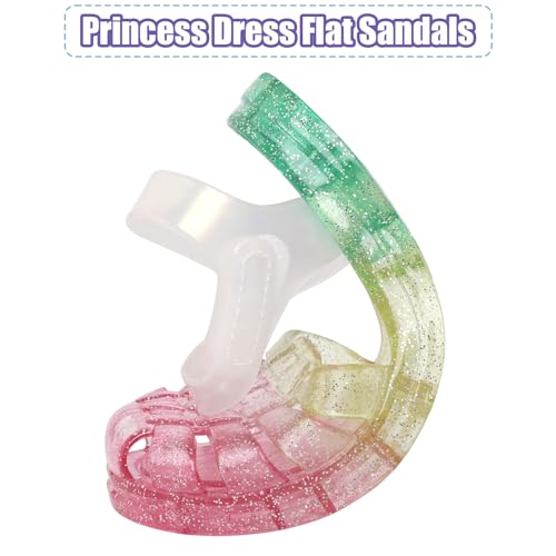 Jelly Sandals for Girls Fisherman Gladiator Water Beach Glitter Slingback Flat Sandals Closed Toe Princess Costume Summer Dress Shoes for Toddler/Little Kid/Big Kid4