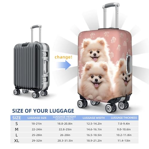 Elastic Travel Luggage Cover for Suitcase Tsa Approved Stretch Scratch-Resistant Suitcase Protector Cover Washable Pomeranians Puppies and Point Baggage Covers Fits 18-32 Inch Luggage Case2