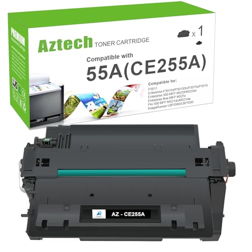 P3015 55A CE255A Black Toner Cartridge Replacement for HP 55A CE255A 55X CE255X for HP P3015 P3015dn P3015x Pro 500 MFP M521dn M521dw M521 M525 Printer Ink (Black, 1-Pack)