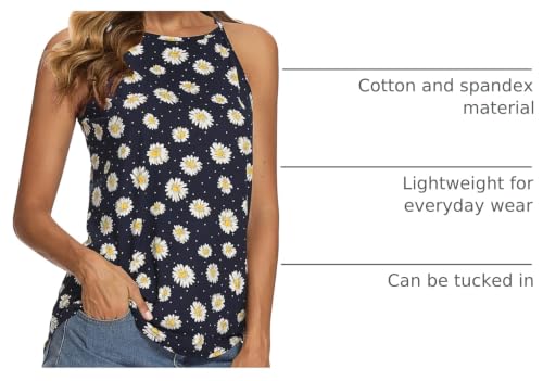 Image of LouKeith Womens Tank Tops Casual Flowy Printed Vest Shirts Sleeveless Cotton Soft Summer Tees Blouses