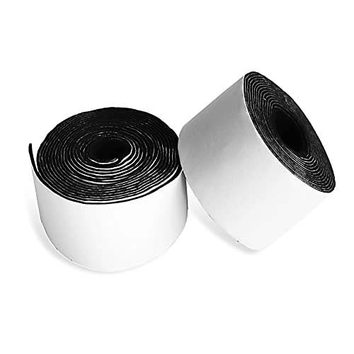 Perzomido 2 Packs Self Adhesive Felt Tape Heavy Duty Felt Strip Roll Polyester Felt Tape, Totally 2 x 0.04 x 20 Feet Black Felt Tape for Furniture, Ideal for DIY Craft Making and Plant Pots