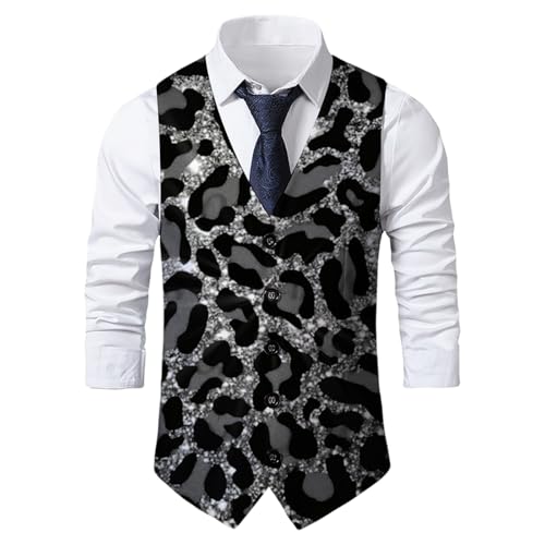 Gilet à paillettes homme slim fit pour costume de fête et scène