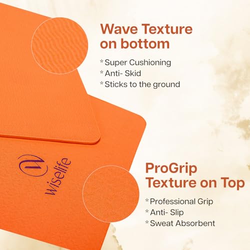 Image of Wiselife tpe Printed 6MM Yoga Mat + Yoga Strap For Men, Women, Kids|Anti-Slip Extra thick, long & Wide Exercise Sports Mat For Workout, Fitness, Yoga, Gym, Home & Pilates (Eclipse)