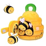 MICHIHOMIE Weiches Baby Bienenstock Spielzeug mit 5 Sensorik Bienen, Baby Spielzeug 6-12 Monate, Lernspiele Montessori Spielzeug für Kinder 1 2 3 Jahre zu Weihnachten
