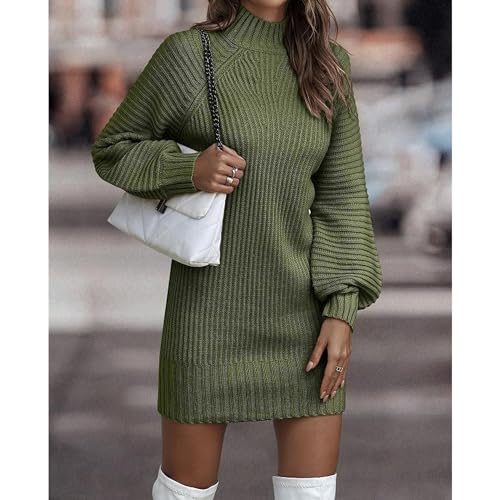 Robe en tricot côtelé mi-longue pour éviter le froid au bureau