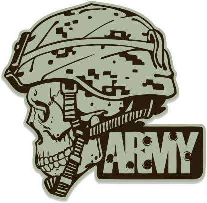 GT Graphics Calcomanía de vinilo de 3 pulgadas para casco militar, diseño de calavera militar, para automóvil, laptop, I-Pad, teléfono, casco duro,