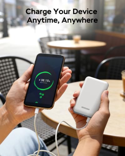 Image of GOODaaa Portable Charger, 10000mAh Power Bank Built in Cables, 3 Outputs 1 Inputs for All Mobile Devices Slim Charging Bank, Small Thin Phone Charger, Airline Approved Travel Slim Compact Battery Pack