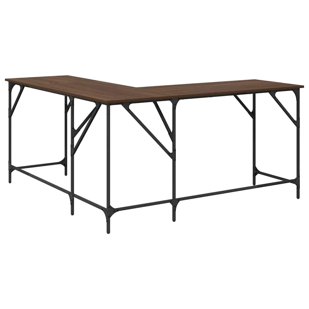 Scrivania Angolare a L 149x149x75 cm in Legno Multistrato | Ottimizza lo spazio nel tuo studio con questo tavolo angolare in stile industriale dotato di piedini regolabili.