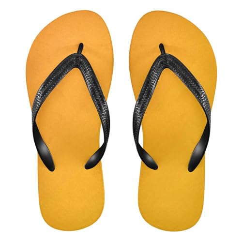CEBUGI Unisex Flip Flop -Flat Sandal -NonSlip Couple Slippers -Natural Rubber Foam Soles Ultimate Comfort and Durability for Indoor Outdoor|Yellow Orange Background