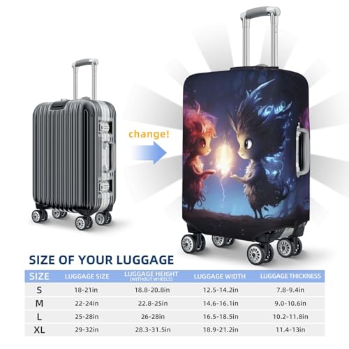Dreamy Forest Elf Travel Luggage Covers - Elasticity Suitcase Covers Protector for Luggage 18-32 Inch2