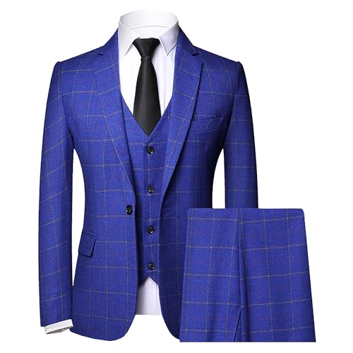 Costume à carreaux hommes complet 3 pièces pour cérémonie