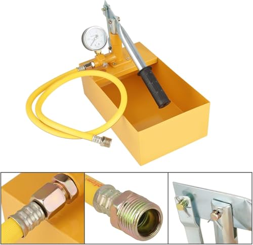 Image of HELLARO Hydraulic Pressure Test Pump, 2.5Mpa 25KG Manual Hydraulic Water Pressure Test Pump, Pipeline Tester Tool for a Variety of Pressure Vessels, Pipes, Valves and Other Pressure Test, 13ml / Time