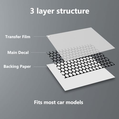 Image of Rear Quarter Window Honeycomb-Shaped Decals for Car SUV Trucks | Universal Matte Black Honeycomb-shaped Side Window Vinyl Stickers, Free Installation Tools (A Pair)