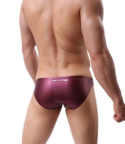 Men's Low Waist Briefs Underwear Sexy Faux Leather Bikini bottom B11622