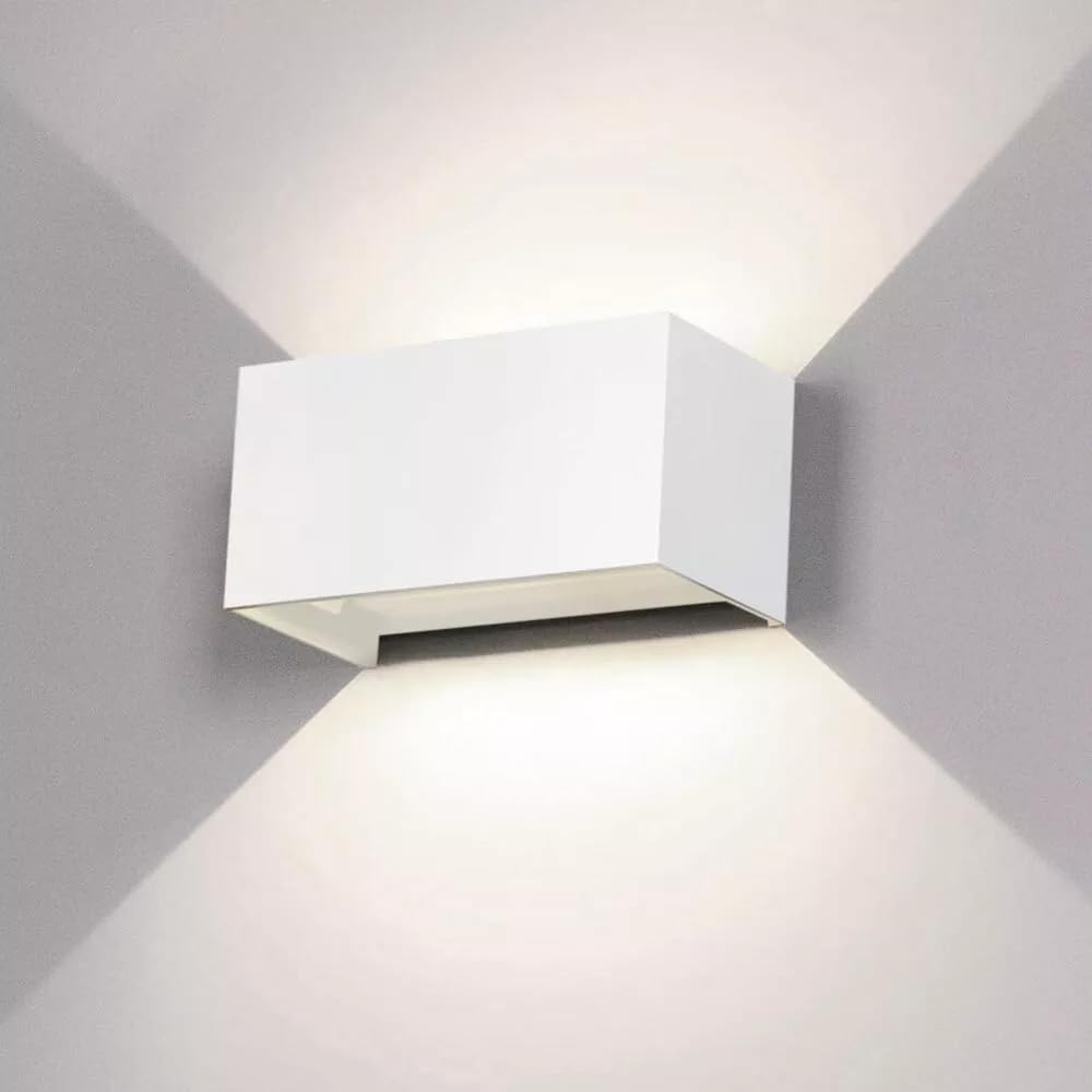 Applique led luce bianca lampada da parete doppia emissione faretto 24 w bianco