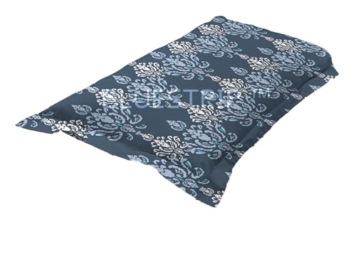 Image of Blue Strip 220TC Glace Cotton Elastic Fitted Bedsheets Single Bed with 1 Pillow Cover | Single Bed with All Around Elastic, Size 42 inch x 75 inch Inches