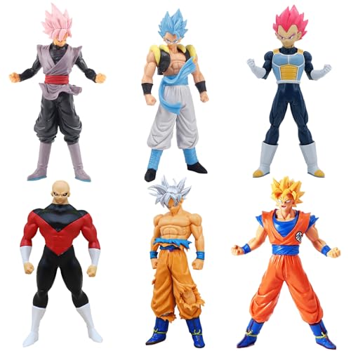 Anime Super Hero Action Figures Set Collectible Warrior Figurines 7.8Inch Energy Style Character Models for Display Party Favors & Gift Collection (6PCS)