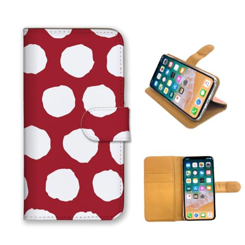 Google Pixel 8a 用 ケース 手帳型 グーグルピクセル8a カバー スマホケース 全機種対応 水玉 レッド