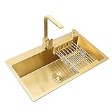 HYJAUSXB Cucina HYJAUSXBs Acciaio Inossidabile Nano Dorato Singolo Installazione sul palco...