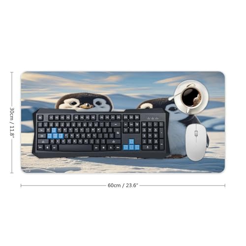 Cute Penguins Desk Pad Large Office Desk Mat Waterproof Mouse Pad miniatura 2