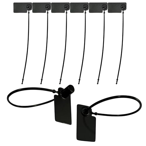 150 PCS Plastic Tamper Seals, Zip Ties Container Seal Security Seal Tag Security Tags Courier Tags Disposable Self-Locking Tie, 6 Inch Length – Black
