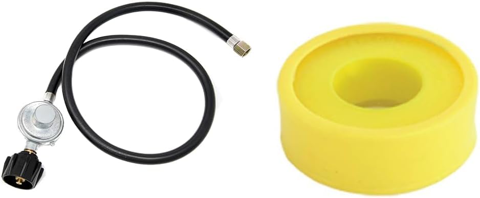 Gas One 2106 3 ft Regulator Fire Pit Grill Heater Propane Hose, 3 feet & Eastman 1/2 Inch x 260 Inch Teflon Pipe Thread for Gas Lines, 4 mil, 50033