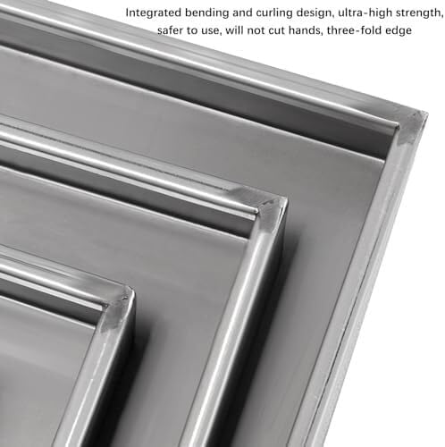 Tray Stainless Steel Tray Rectangular Oil Change Drainage Tray Kitchen Factory Warehouse Garage Drainage Tray Avoid Spillage Platform Tray Moisture Resistant Pallet(40x40x5CM)