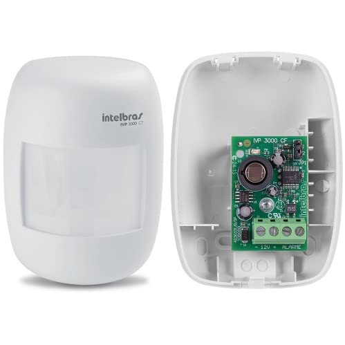 Sensor Infravermelho Passivo com Fio Intelbras Ivp3000 CF Cobertura com Ângulo de 115° e Alcance de