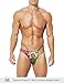 Arjen Kroos Men's Swim Briefs Sexy Low Rise Printed Bikini Adjustable Drawstring Swimwear
