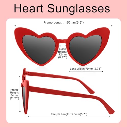 Heart Sunglasses for Women Halloween Glasses Wedding Accessories Rainbow Valentines Day Accessories Party2