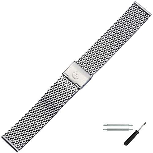 Bracelet de montre 20mm acier inoxydable pour changer soi-même de style argent