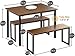 HOMOOI Dining Room Table Set, Modern Studio Kitchen Table Set with Two Benches 3 Piece Breakfast Nook,Brown.